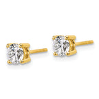 10K Yellow Gold 1 ct Certified Lab-Created Diamond VS+ F+, 4-Prong Stud Earrings