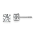 18K White Gold 1 ct Lab-Created Diamond VS+ F+, 4-Prong Stud Earrings
