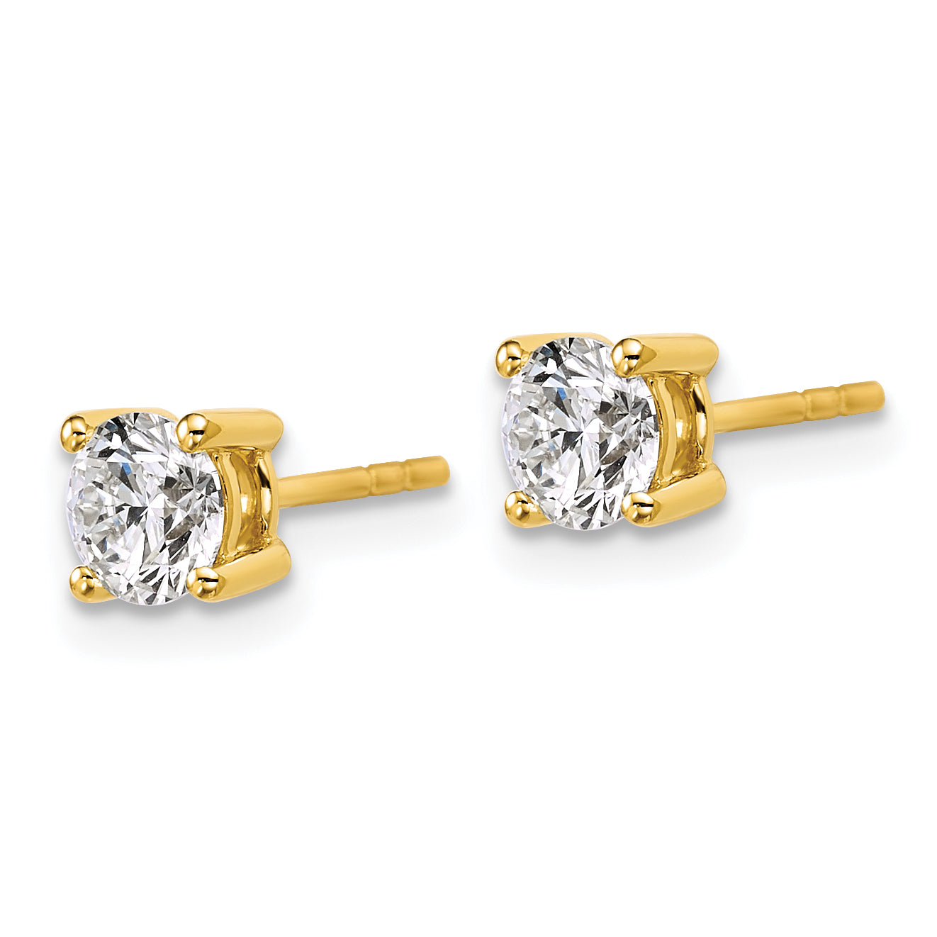 18k 1 carat Certified Lab Grown Diamond VS+ F+ Round Complete Four Prong Stud Earrings