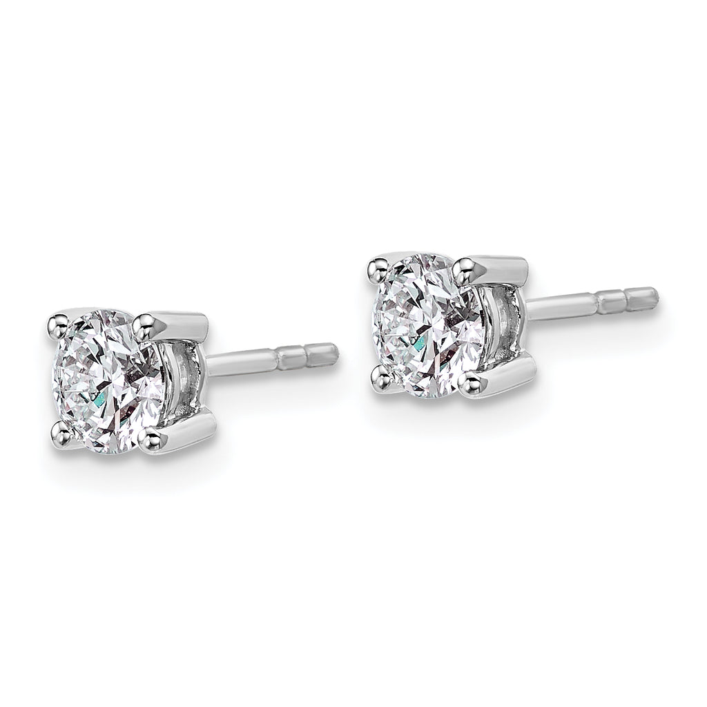 Sterling Silver Rhodium-Plated 1 ct Lab-Created Diamond VS/SI+ G+, 4-Prong Stud Earrings