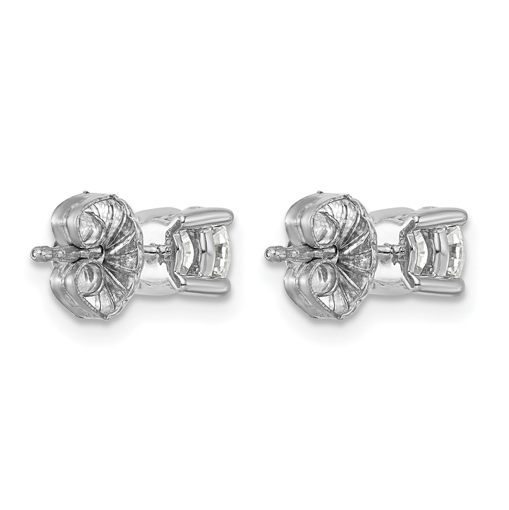Sterling Silver Rhodium-Plated 1 ct Lab-Created Diamond VS/SI+ G+, 4-Prong Stud Earrings