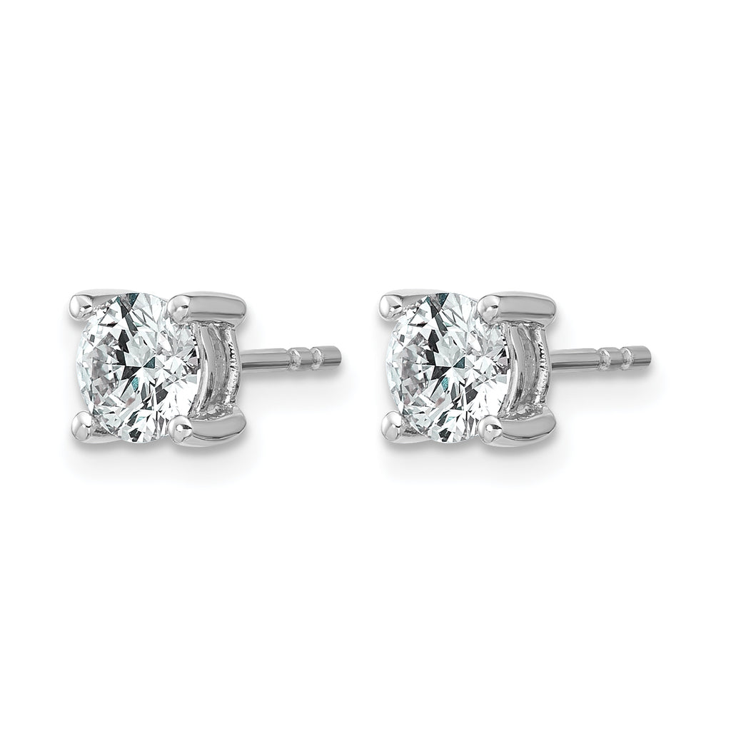 14K White Gold 1 ct Certified Lab-Created Diamond VS+ F+, 4-Prong Stud Earrings
