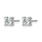 14K White Gold 1 ct Lab-Created Diamond VS+ F+, 4-Prong Stud Earrings