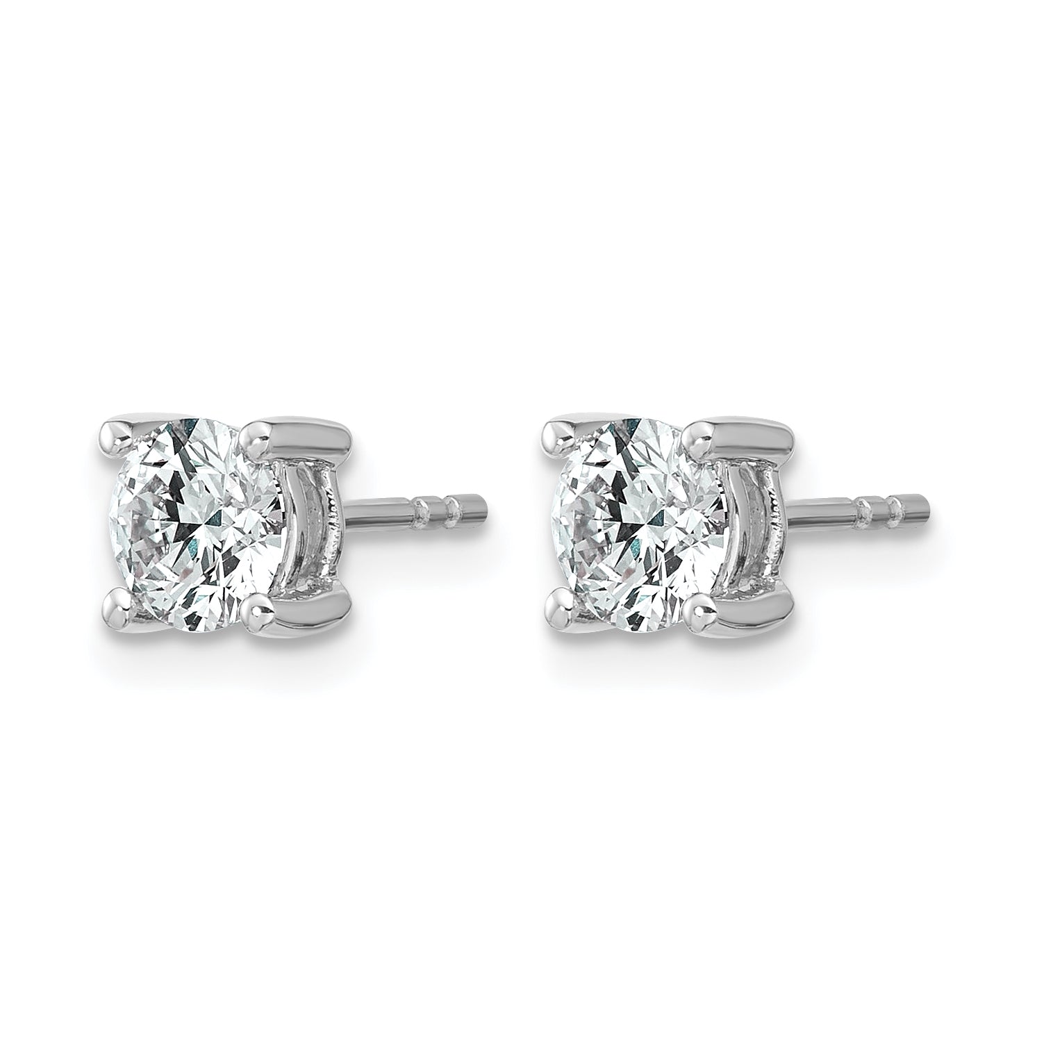14K White Gold 1 ct Lab-Created Diamond VS+ F+, 4-Prong Stud Earrings