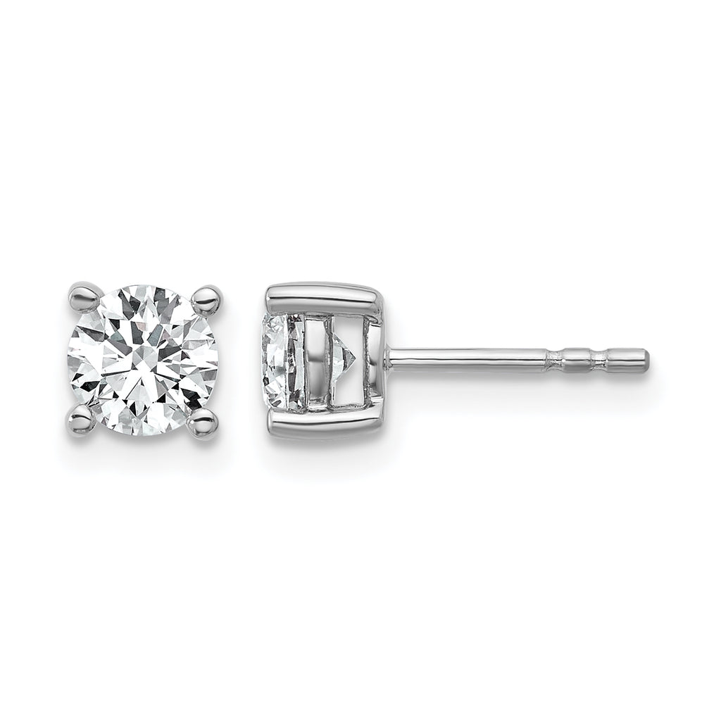 14K White Gold 1 ct Certified Lab-Created Diamond VS/SI+ G+, 4-Prong Stud Earrings