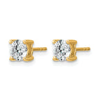 14K Yellow Gold 1 ct Certified Lab-Created Diamond VS/SI+ G+, 4-Prong Stud Earrings