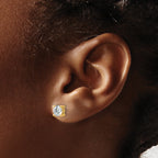 10K Yellow Gold Lab-Created Diamond 4-Prong Stud Earrings