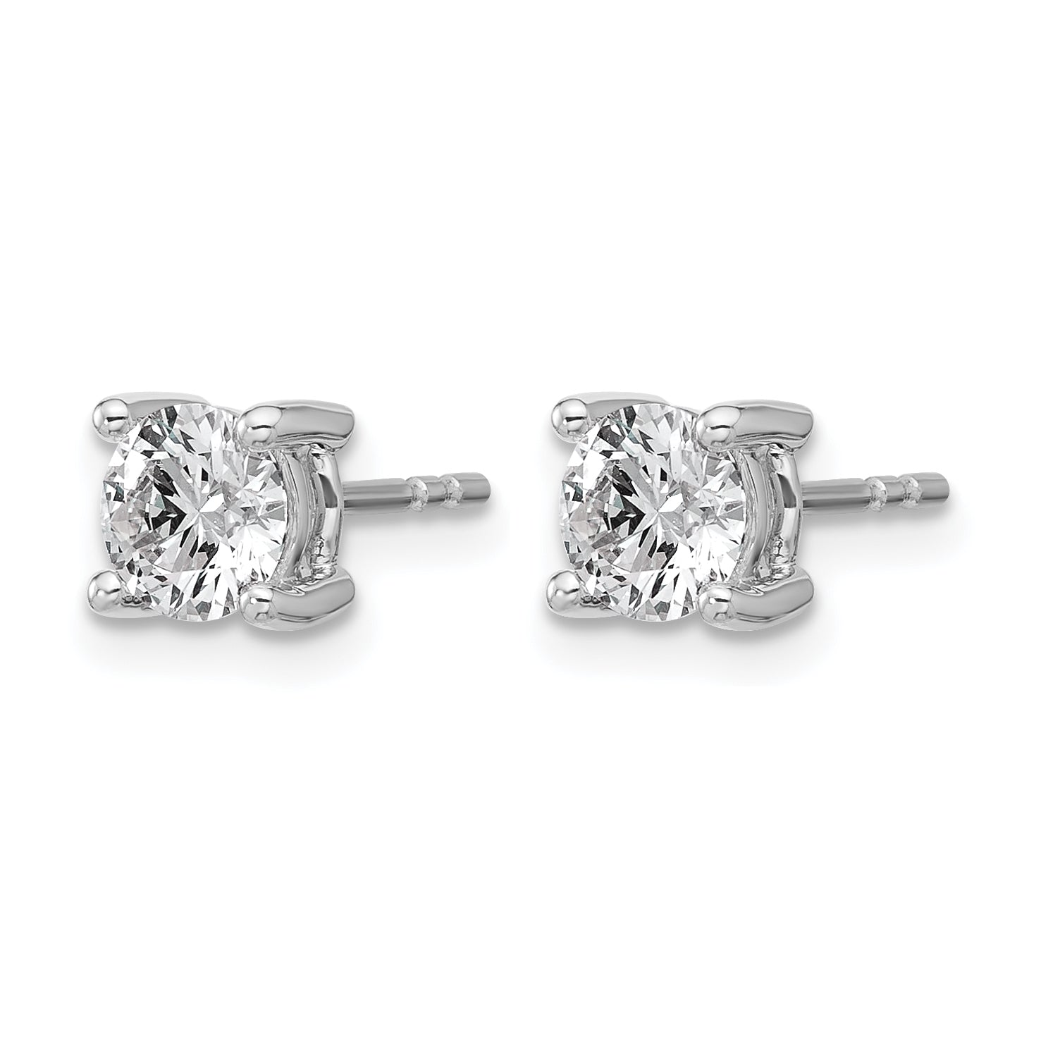 14K White Gold 1 1/4 ct Lab-Created Diamond VS+ F+, 4-Prong Stud Earrings Secondary image