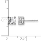 14K White Gold 1 1/4 ct Lab-Created Diamond VS/SI+ G+, 4-Prong Stud Earrings