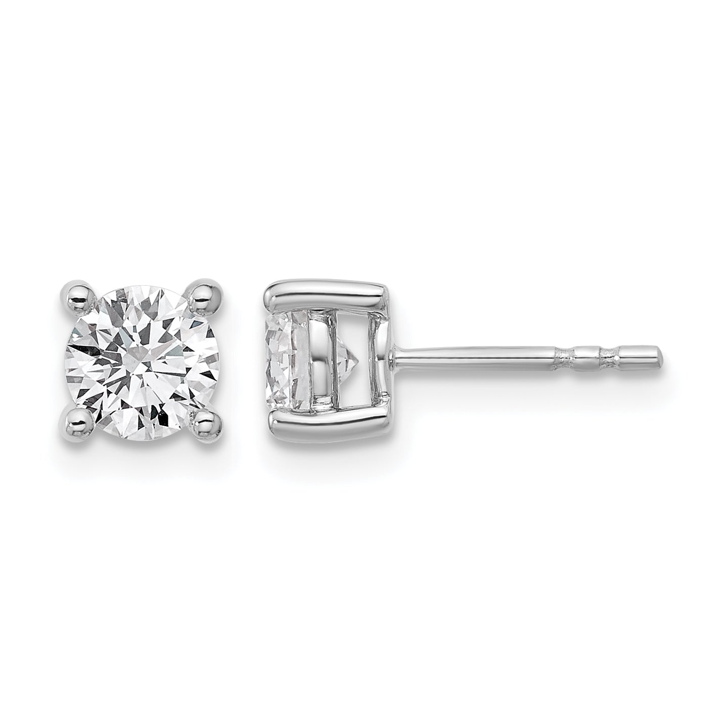 14K White Gold 1 1/4 ct Lab-Created Diamond VS+ F+, 4-Prong Stud Earrings Main image