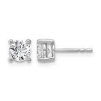 14K White Gold 1 1/4 ct Lab-Created Diamond VS+ F+, 4-Prong Stud Earrings