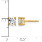14K Yellow Gold 1 1/4 ct Lab-Created Diamond VS+ F+, 4-Prong Stud Earrings