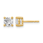 14K Yellow Gold 1 1/4 ct Lab-Created Diamond VS/SI+ G+, 4-Prong Stud Earrings