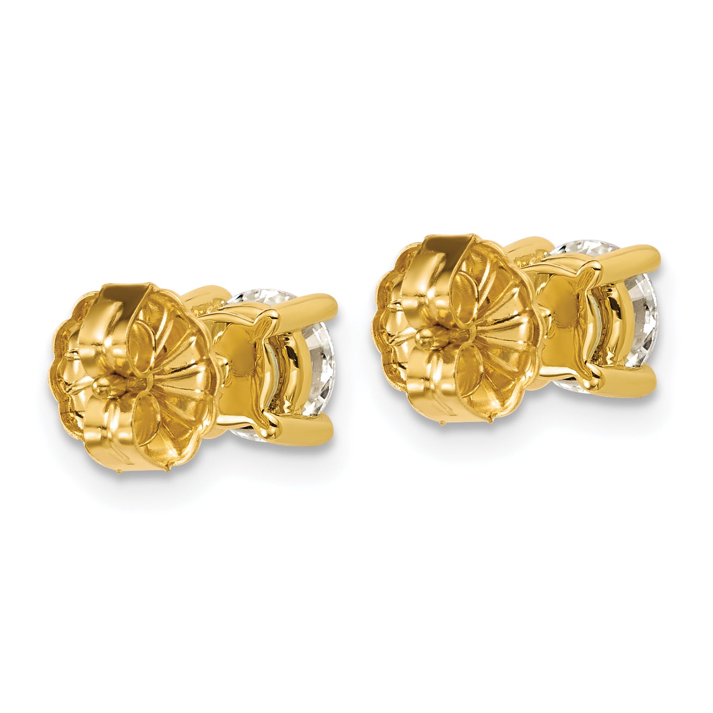 10K Yellow Gold 1 1/2 ct Certified Lab-Created Diamond VS+ F+, 4-Prong Stud Earrings