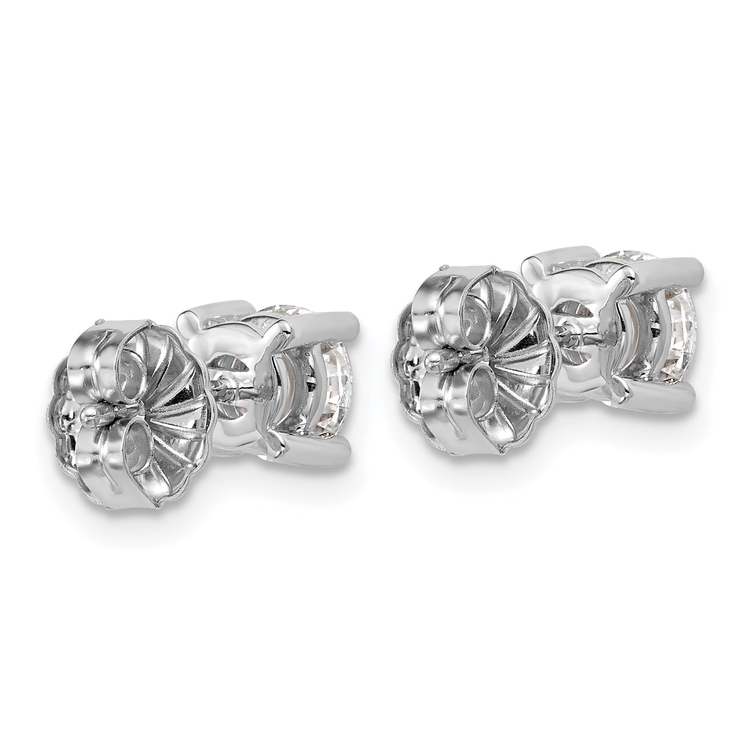 18K White Gold 1/2 ct Lab-Created Diamond VS+ F+, 4-Prong Stud Earrings