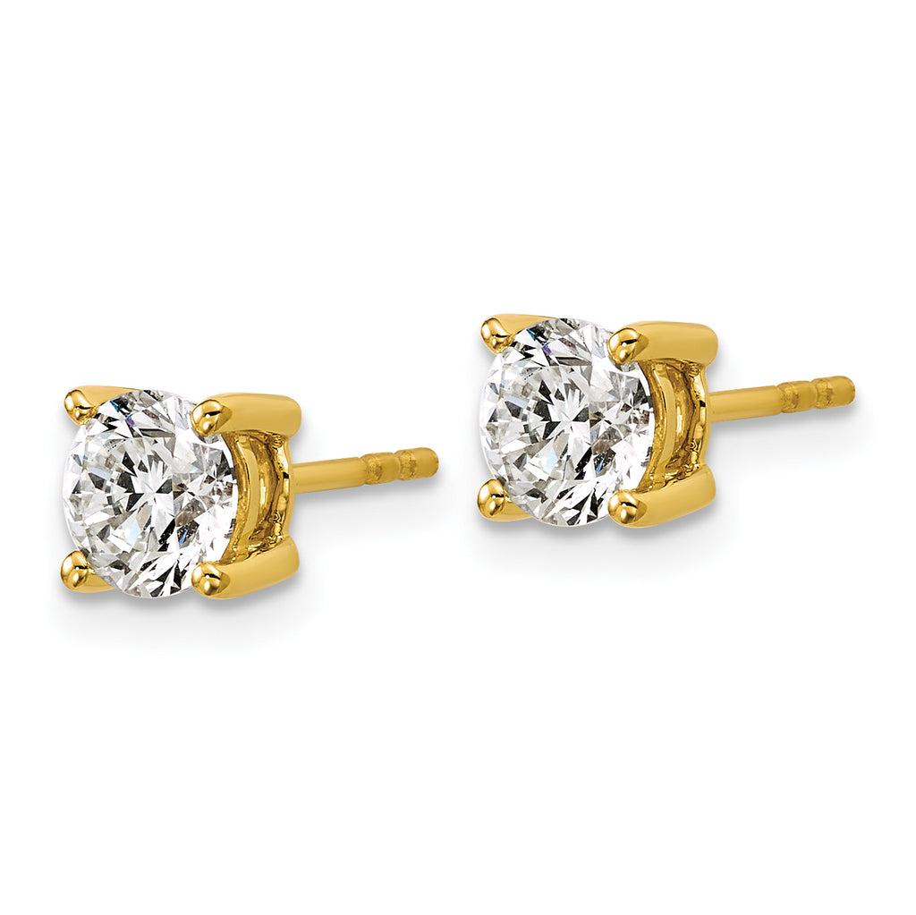 18K Yellow Gold 1/2 ct Lab-Created Diamond VS+ F+, 4-Prong Stud Earrings