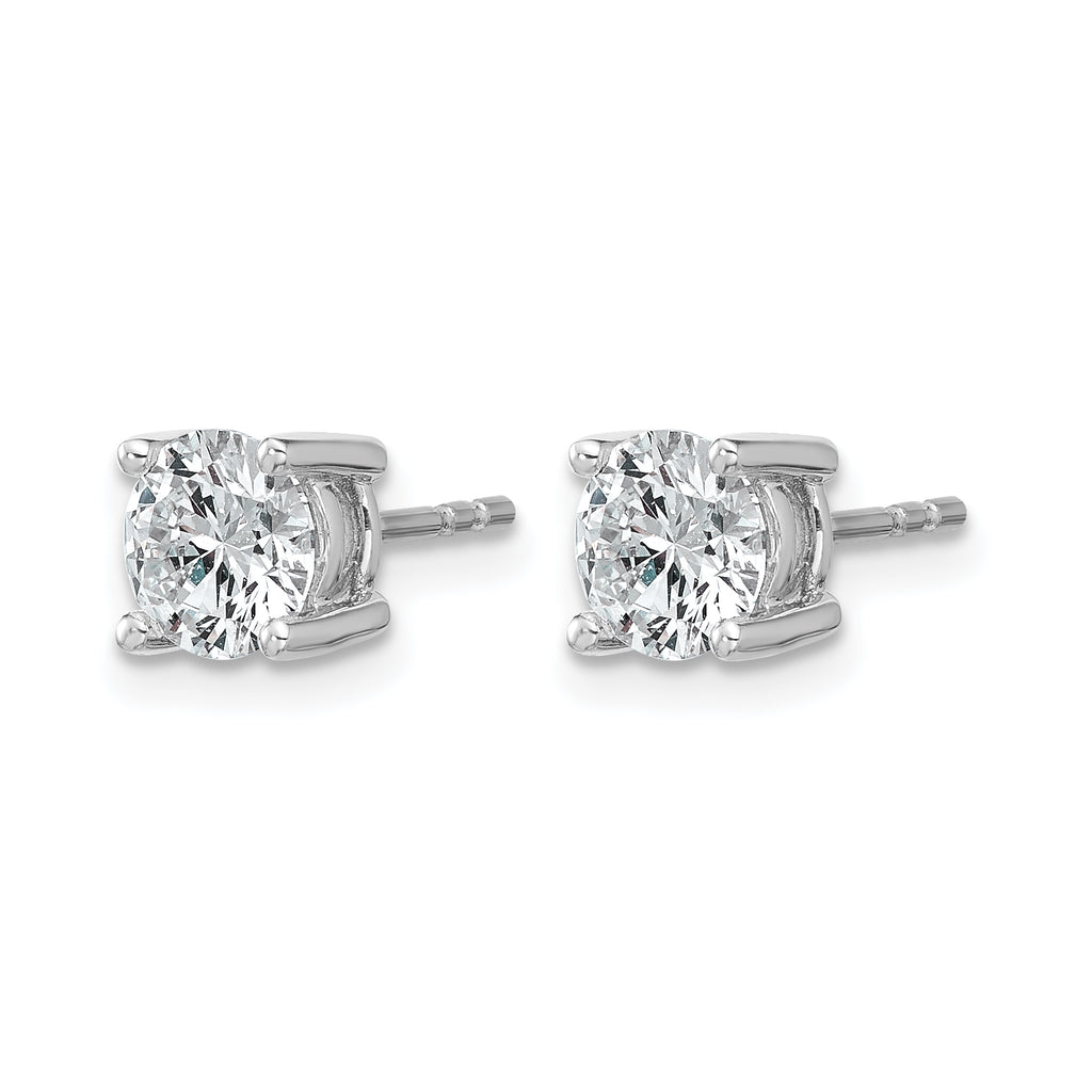 14K White Gold 1 1/2 ct Certified Lab-Created Diamond VS+ F+, 4-Prong Stud Earrings