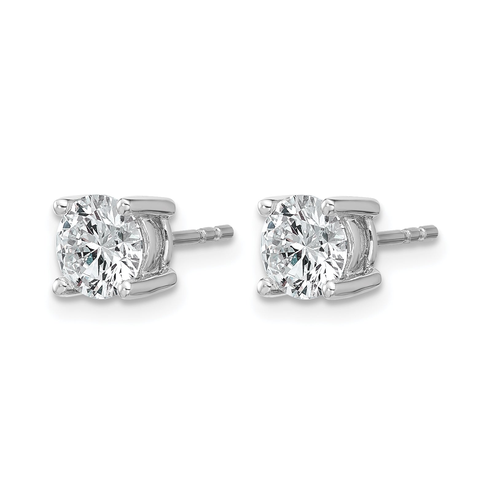 14K White Gold 1 1/2 ct Certified Lab-Created Diamond VS+ F+, 4-Prong Stud Earrings