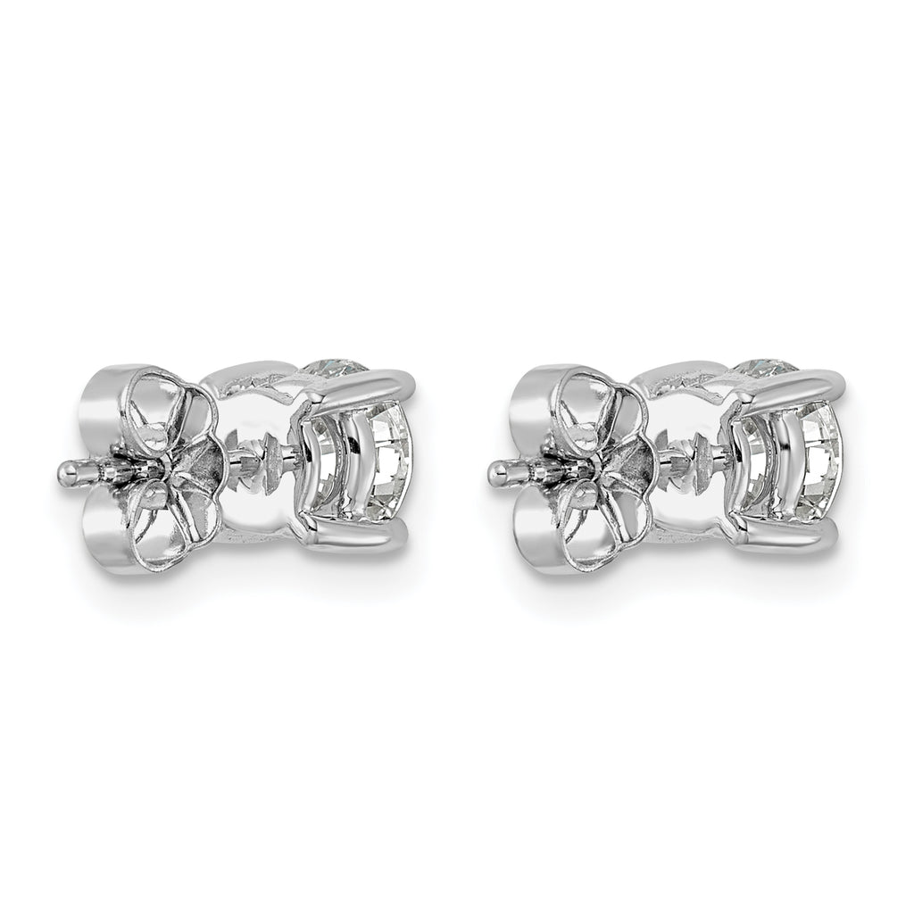 14K White Gold 1 1/2 ct Certified Lab-Created Diamond VS+ F+, 4-Prong Stud Earrings