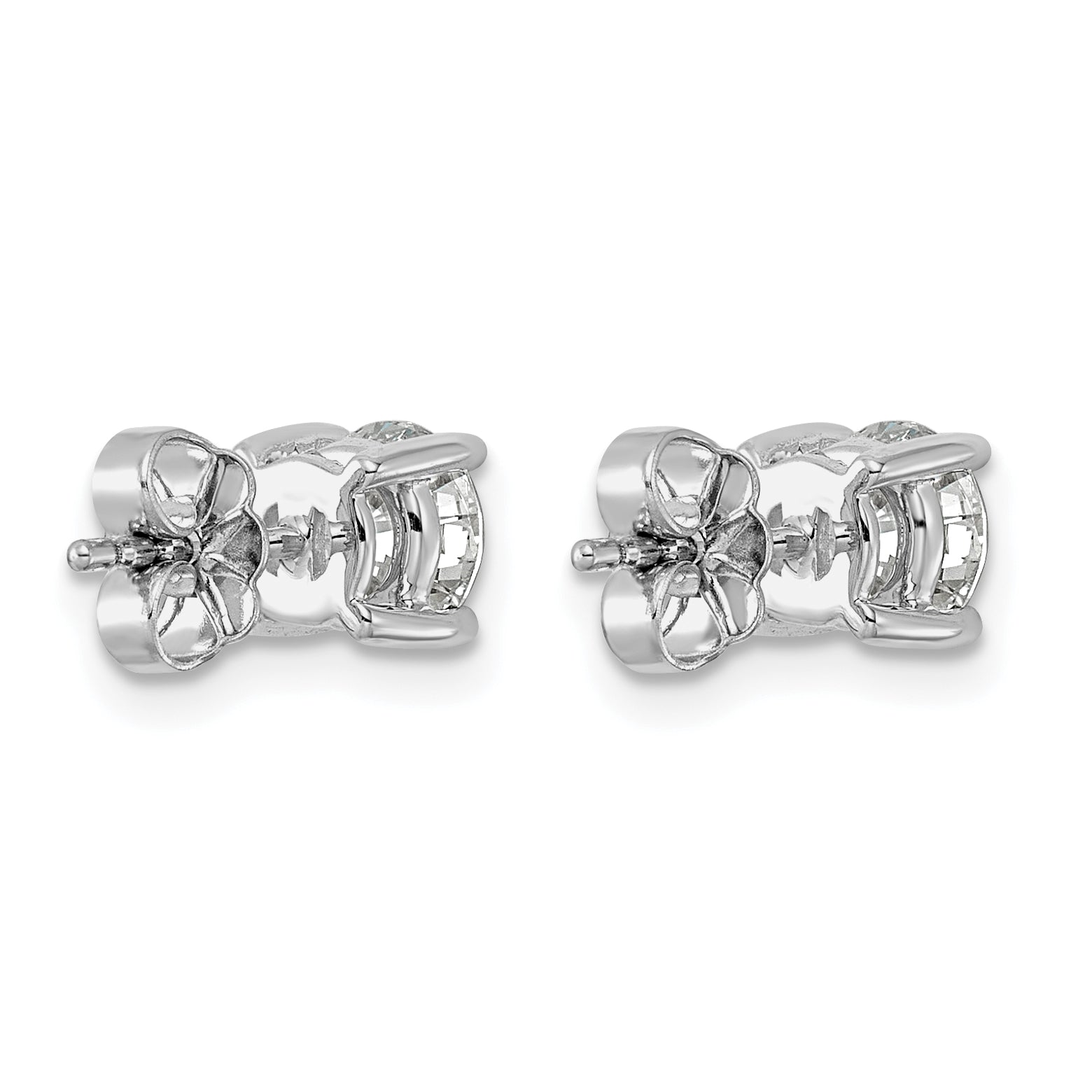 14K White Gold 1 1/2 ct Lab-Created Diamond VS+ F+, 4-Prong Stud Earrings