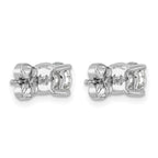 14K White Gold 1 1/2 ct Certified Lab-Created Diamond VS/SI+ G+, 4-Prong Stud Earrings