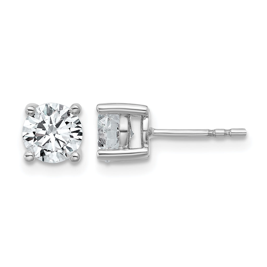 14K White Gold 1 1/2 ct Certified Lab-Created Diamond VS/SI+ G+, 4-Prong Stud Earrings