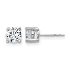 14K White Gold 1 1/2 ct Certified Lab-Created Diamond VS+ F+, 4-Prong Stud Earrings