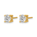 14K Yellow Gold 1 1/2 ct Certified Lab-Created Diamond VS+ F+, 4-Prong Stud Earrings