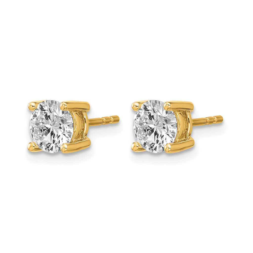14K Yellow Gold 1 1/2 ct Lab-Created Diamond VS/SI+ G+, 4-Prong Stud Earrings
