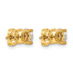 14K Yellow Gold 1 1/2 ct Certified Lab-Created Diamond VS/SI+ G+, 4-Prong Stud Earrings