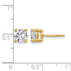 14K Yellow Gold 1 1/2 ct Lab-Created Diamond VS/SI+ G+, 4-Prong Stud Earrings
