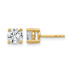 14K Yellow Gold 1 1/2 ct Certified Lab-Created Diamond VS+ F+, 4-Prong Stud Earrings
