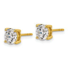 10k 2 carat Certified Lab Grown Diamond VS+ F+ Round Complete Four Prong Stud Earrings