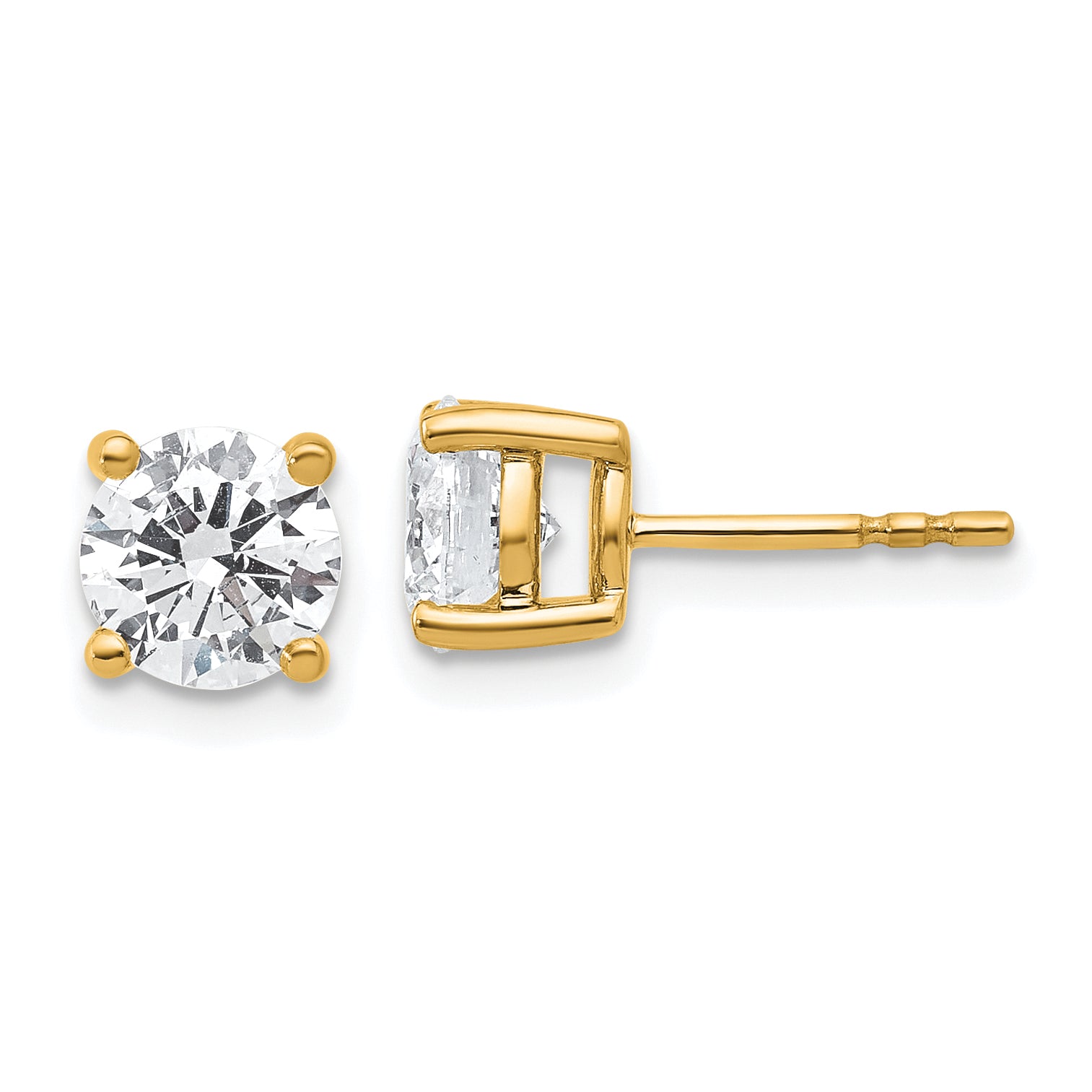 10k 2 carat Certified Lab Grown Diamond VS+ F+ Round Complete Four Prong Stud Earrings Main image