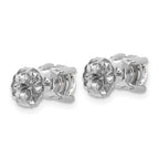 Sterling Silver Rhodium-Plated 2 ct Lab-Created Diamond VS+ F+, 4-Prong Stud Earrings