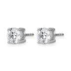 14K White Gold 2 ct Certified Lab-Created Diamond VS+ F+, 4-Prong Stud Earrings
