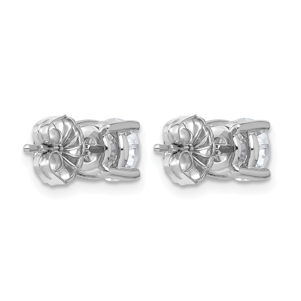 14k White Gold 2 carat Lab Grown Diamond VS/SI+ G+ Round Complete Four Prong Heavyweight Stud Earrings