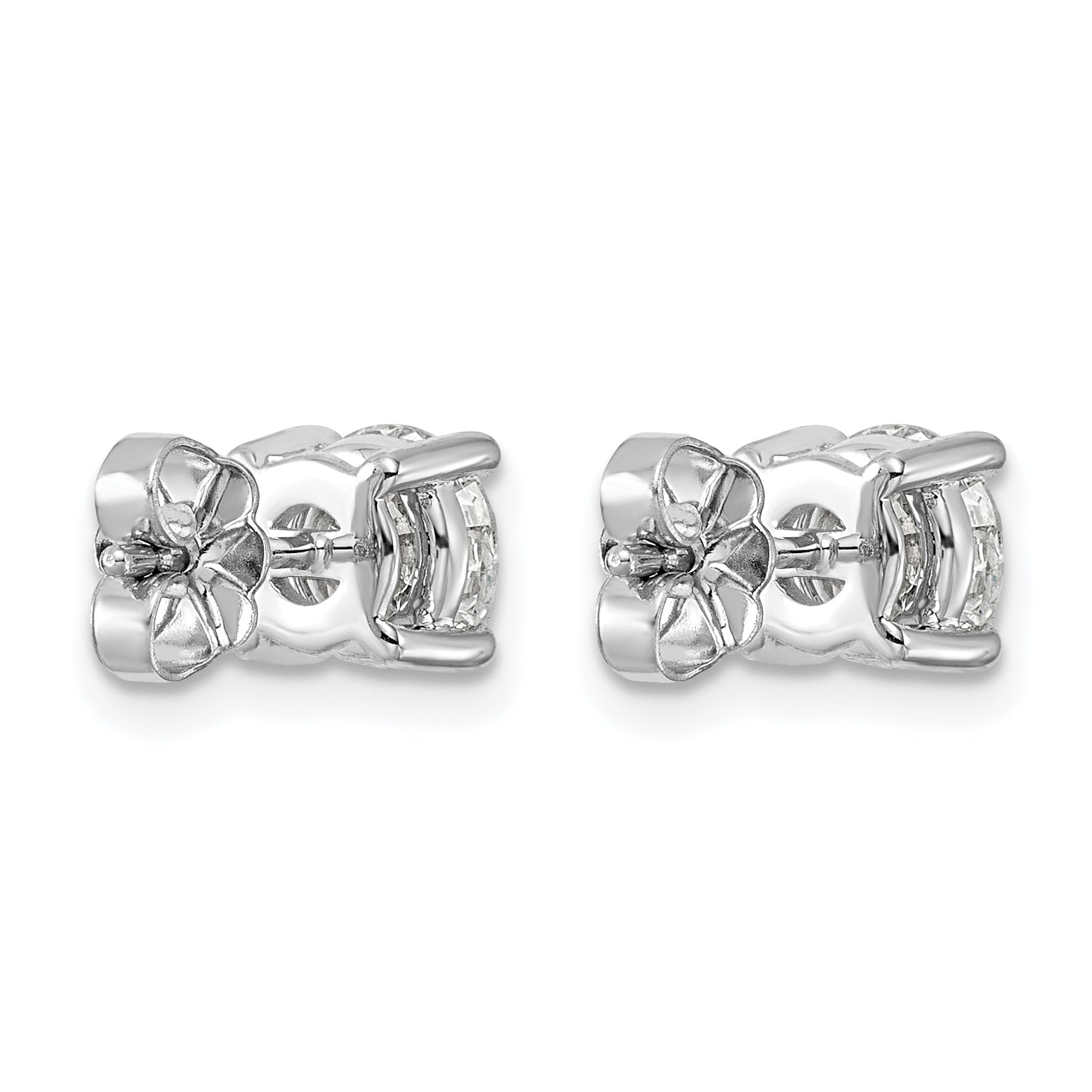 14K White Gold 2 ct Certified Lab-Created Diamond VS+ F+, 4-Prong Stud Earrings
