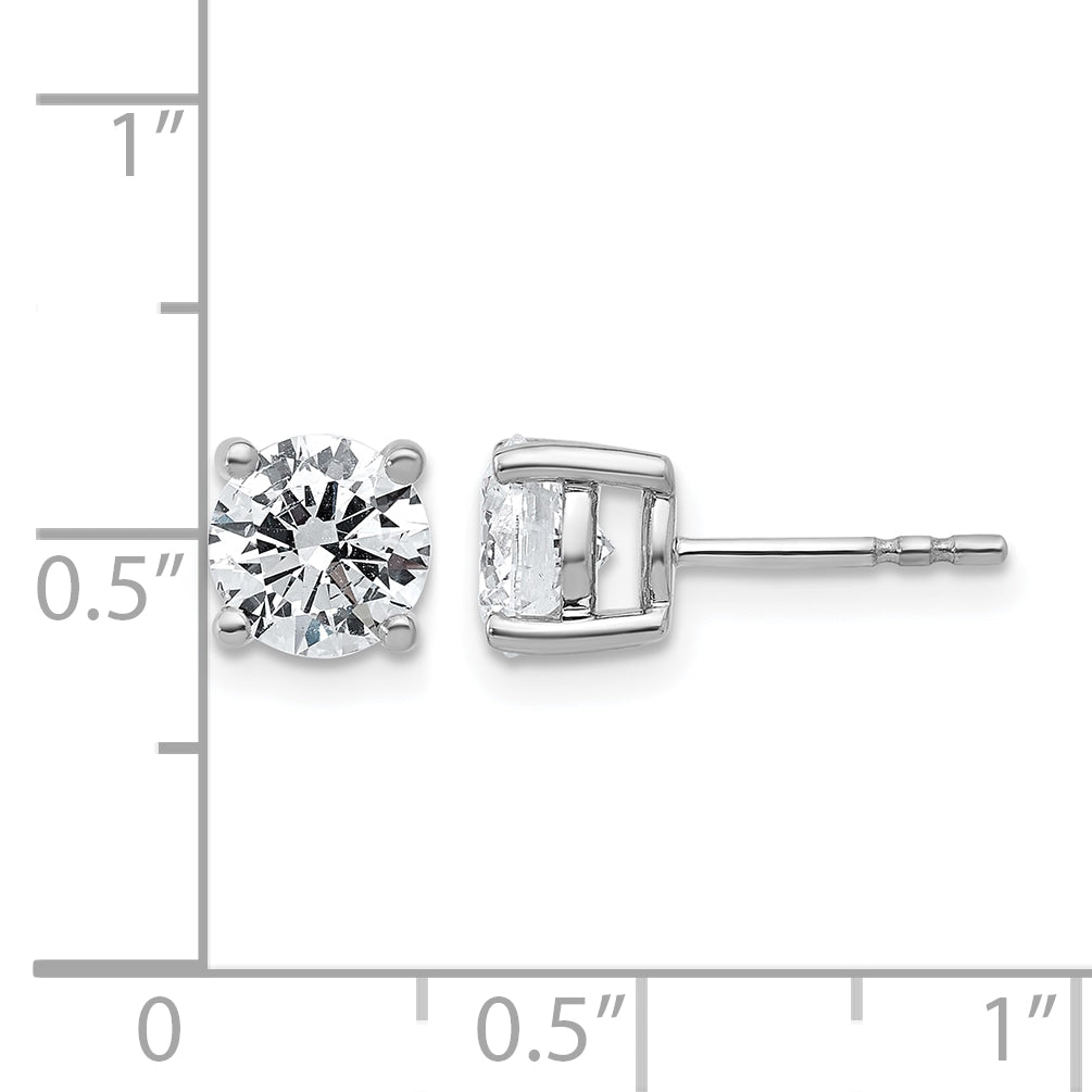 14K White Gold 2 ct Certified Lab-Created Diamond VS/SI+ G+, 4-Prong Stud Earrings
