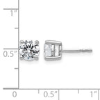 14K White Gold 2 ct Certified Lab-Created Diamond VS+ F+, 4-Prong Stud Earrings