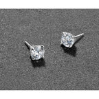 18K White Gold 4 ct Certified Lab-Created Diamond VS+ F+, 4-Prong Stud Earrings