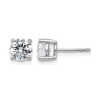 14K White Gold 2 ct Certified Lab-Created Diamond VS+ F+, 4-Prong Stud Earrings