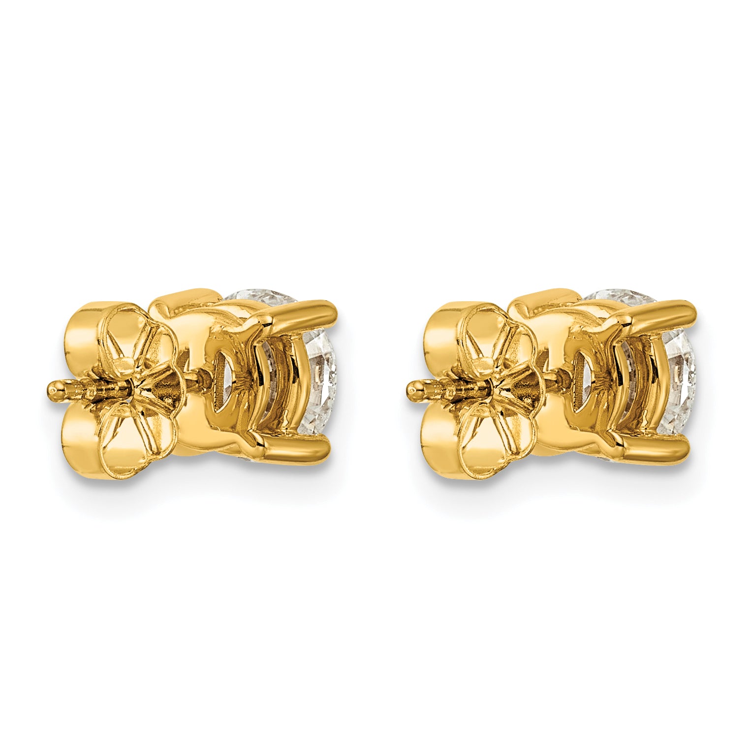 14K Yellow Gold 2 ct Lab-Created Diamond VS/SI+ G+, 4-Prong Stud Earrings