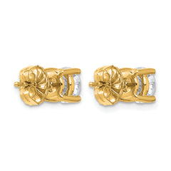 14k 2 carat Certified Lab Grown Diamond VS/SI+ G+ Round Complete Four Prong Heavyweight Stud Earrings
