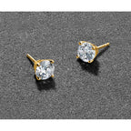 18K Yellow Gold 2 1/2 ct Certified Lab-Created Diamond VS+ F+, 4-Prong Stud Earrings
