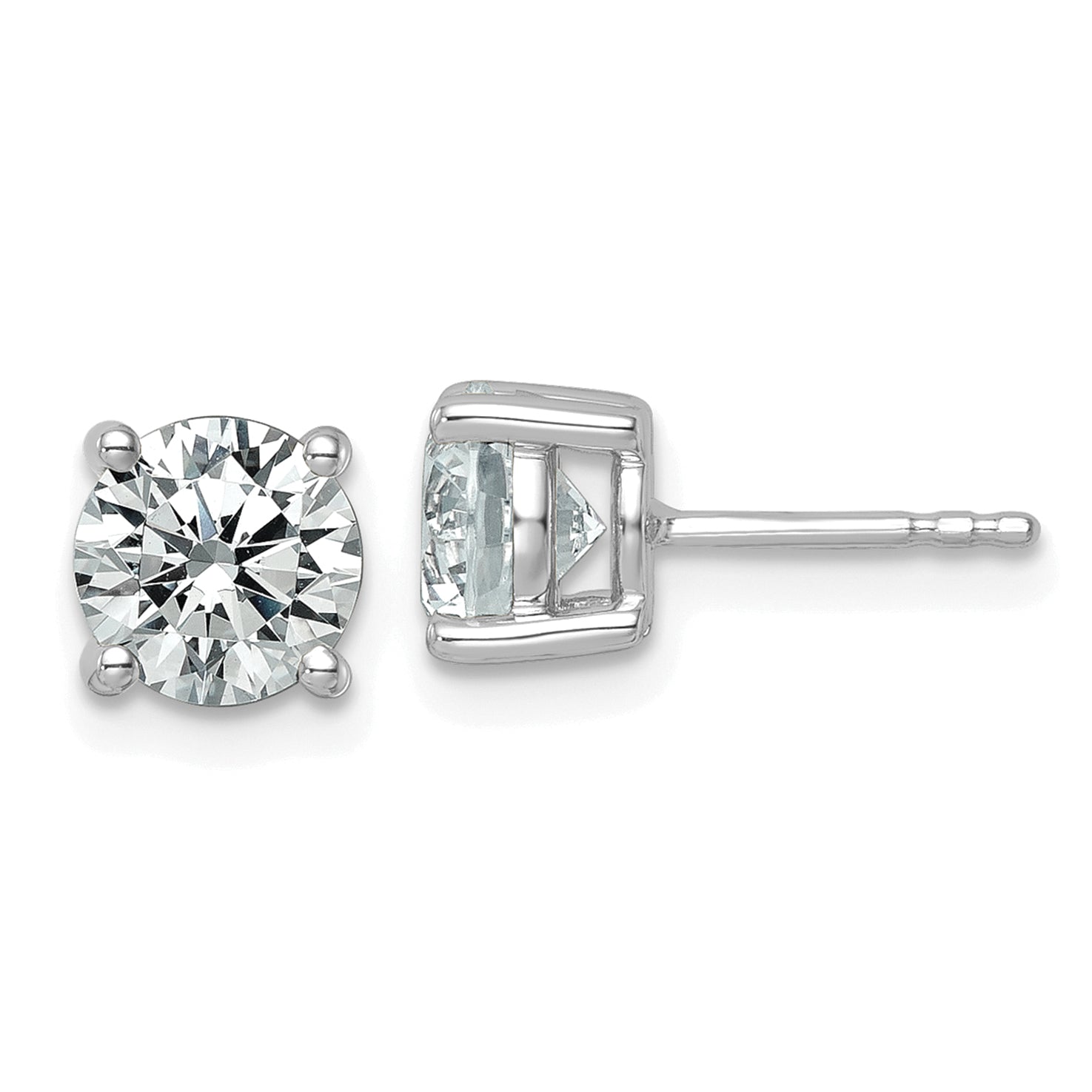 10K White Gold 2 1/2 ct Certified Lab-Created Diamond VS/SI+ G+, 4-Prong Stud Earrings