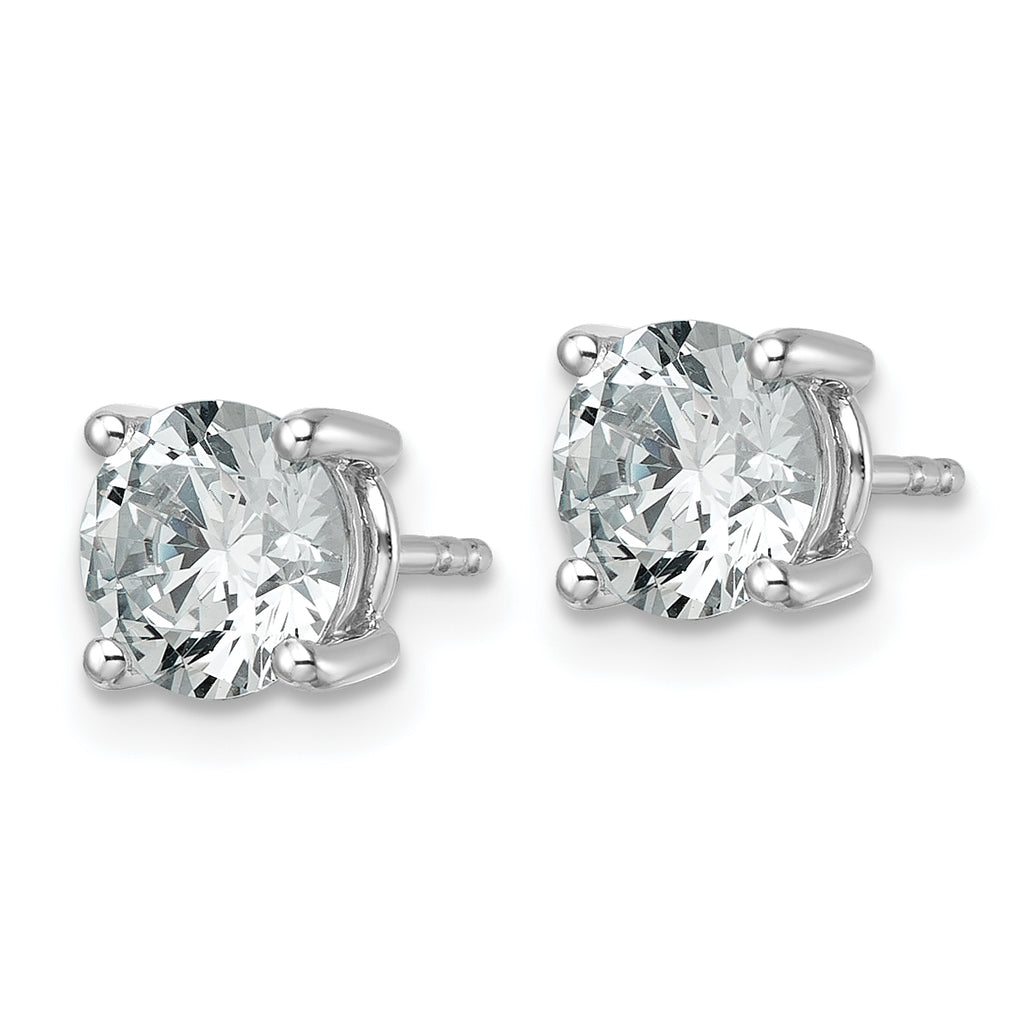 18K White Gold 2 1/2 ct Lab-Created Diamond VS+ F+, 4-Prong Stud Earrings