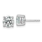 18K White Gold 2 1/2 ct Lab-Created Diamond VS+ F+, 4-Prong Stud Earrings