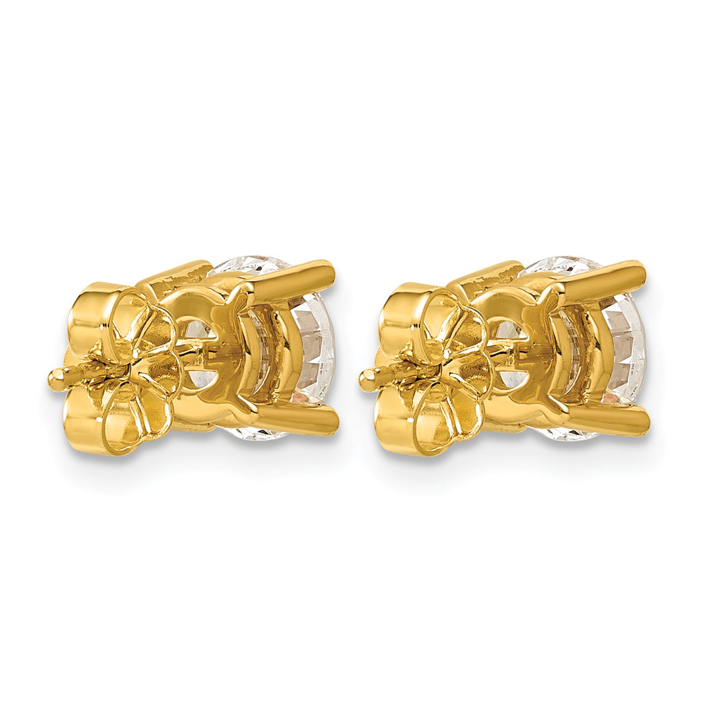 18K Yellow Gold 2 1/2 ct Lab-Created Diamond VS+ F+, 4-Prong Stud Earrings