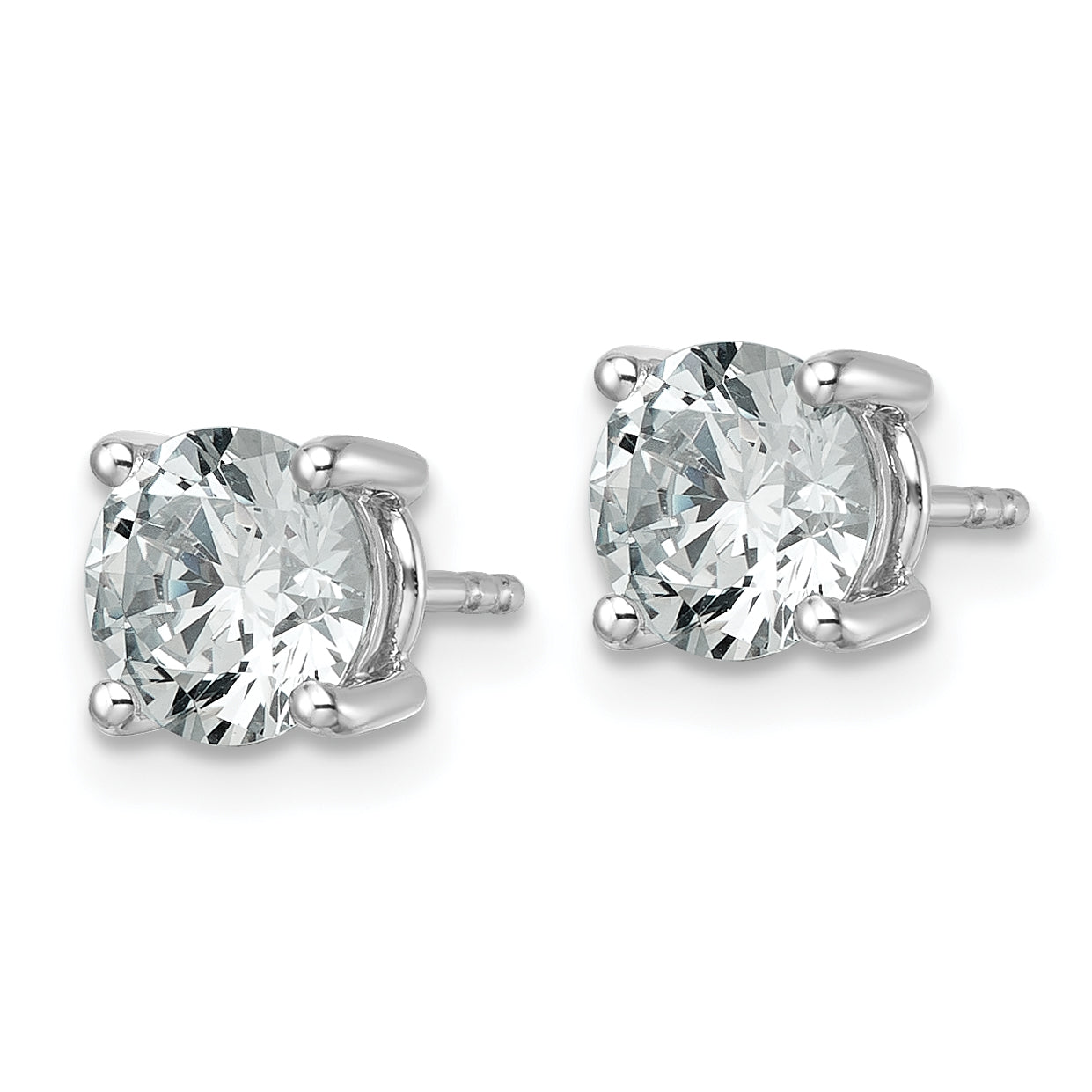 Platinum 2 1/2 carat Certified Lab Grown Diamond VS+ F+ Round Complete Four Prong Stud Earrings